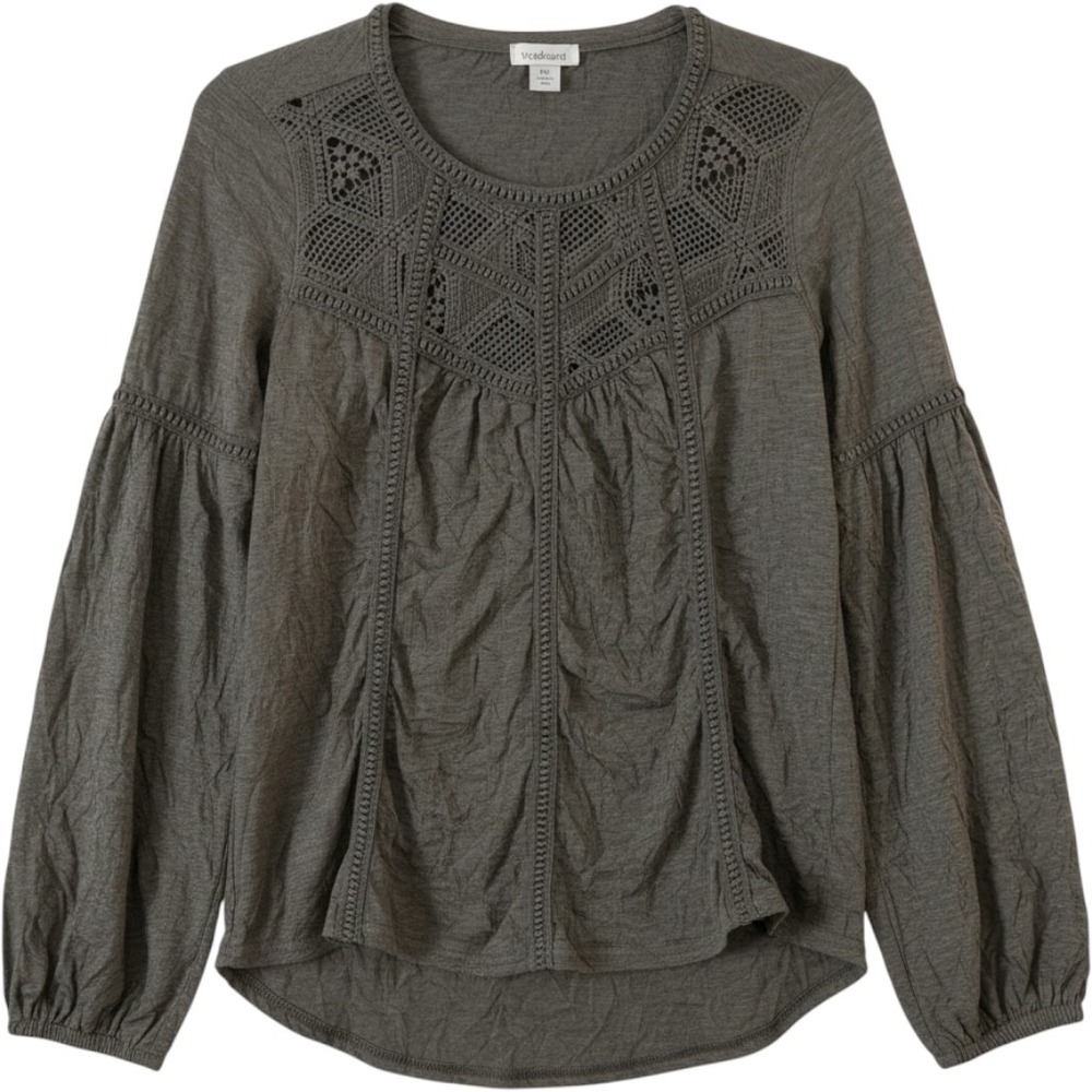 Sundance Royal Rosie Green Crinkle Bohemian Peasant Top size XS‎